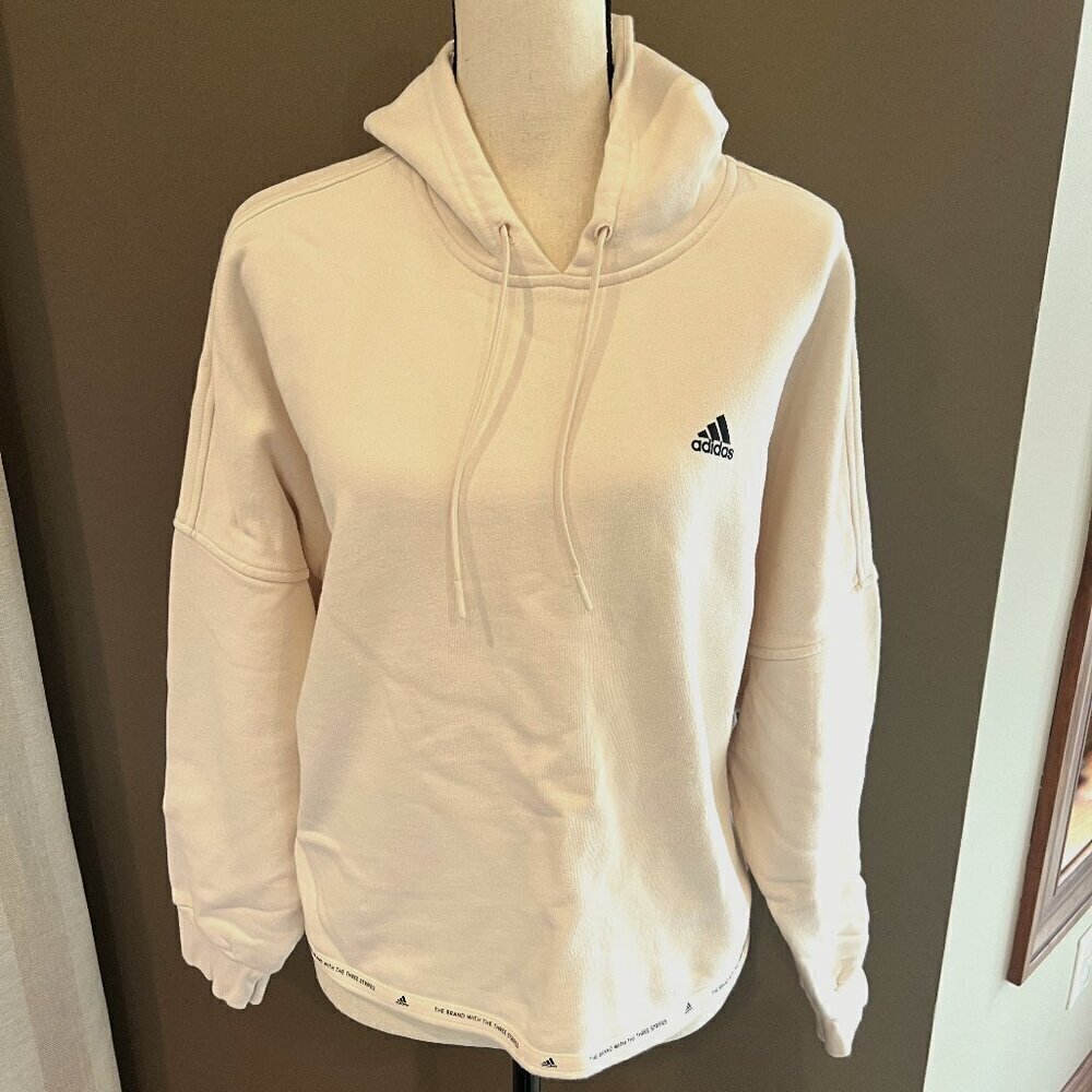 Adidas Women's Heavy Cream French Terry Cropped Hoodie, Size M